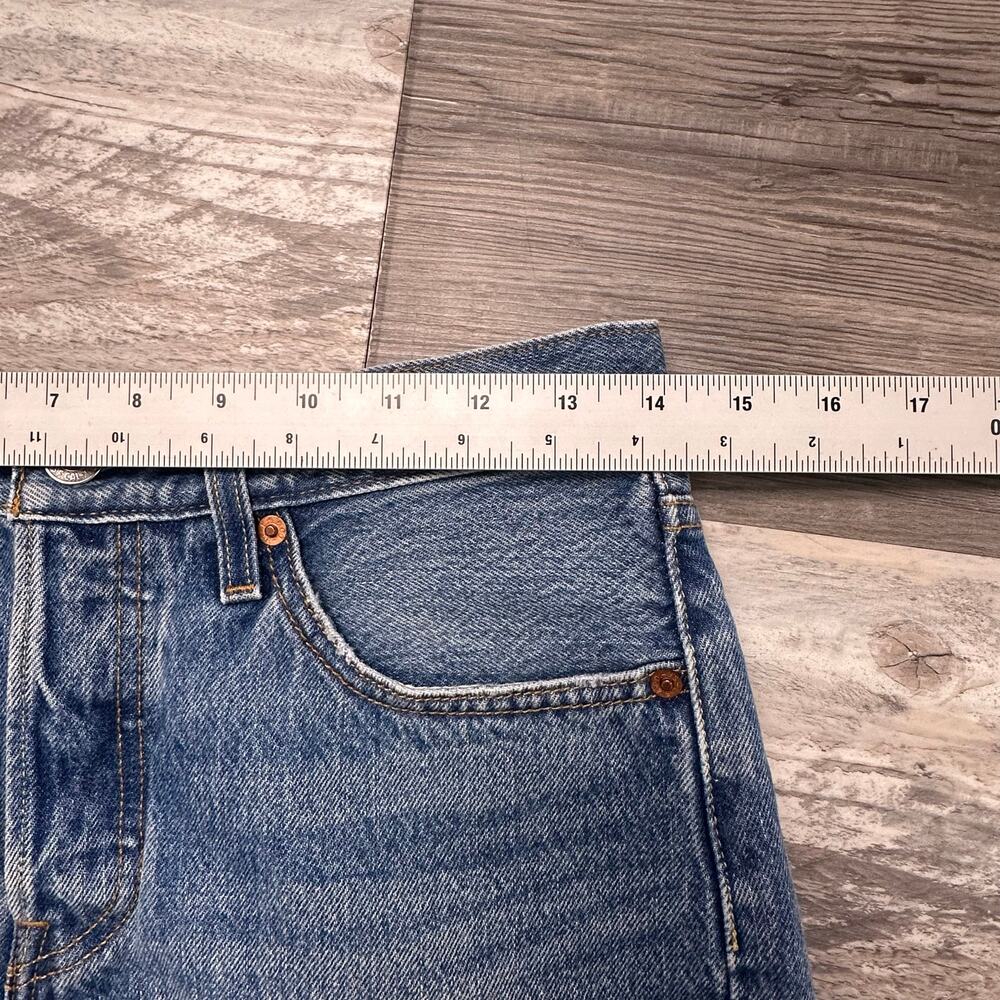 Levis Premium 501XX Blue‎ Womens 26 High Rise Button Fly Raw Cutoff Jean Shorts - Picture 6 of 14